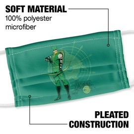 Popfunk Justice League Green Arrow Bullseye Target 1-Ply Reusable Face Mask Covering, Unisex