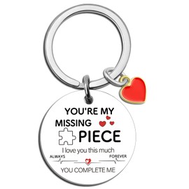 UYBEPU Romantic Gifts for Girlfriend Wife Gifts from Husband Valentines Anniversary Birthday Gifts for Women Couple Gift for Boyfriend Sentimental Gifts for Her You Are My Missing Piece Keychain