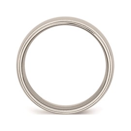 Jewelry By Sweet Pea Stainless Steel Ridged Edge 8mm Polished Band (Width=8)