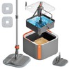 INWEJIA Upgraded Spin Mop and Bucket Set, Self-Standing Mop Bucket