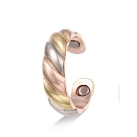 Copper Rings for Women for Joint, Adjustable Weave Magnetic Ring for Fingers Thumb, Elegant Magnetic Copper Rings for Men (Tricolor, One Size)