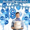 Decorazioni per 18° compleanno, palloncini blu per 18° compleanno, striscione