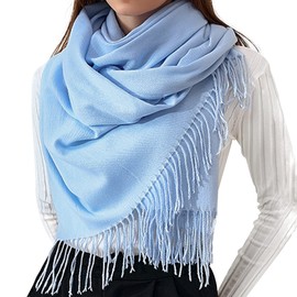 Camilife Women's Woven Scarf with Fringes Made of Imitation Cashmere Long Scarf Wide Shawl Women's Scarf Winter Scarf Shoulder Scarf Elegant Fashionable Warm for Autumn Winter Simple Basic 70 x 180 cm