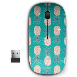 KAWAMOUSE 2.4G Ergonomic Portable USB Wireless Mouse for PC, Laptop, Computer, Notebook with Nano Receiver (Pineapple)