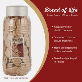 Bread Of Life Altar Bread Wheat Hosts, 1 1/8 Inch, 1000 Pieces