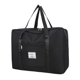 YOBOKO Large Travel Bag Big Size Pocket Weekend Bag Overnight Hospital Hand Luggage Bag Waterproof Shoulder Bag Duffle Bag Organize Storage Bag (Black)