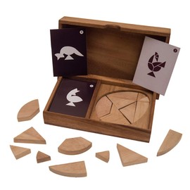 ROMBOL Variants of the Tangram Game for 2 People, Wood, Tile Game, Wooden Game, Thinking Game, Puzzle Game, Wooden Patience Game, Model: Egg