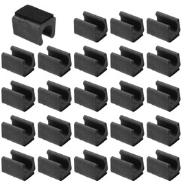 PATIKIL 24pcs Rectangle Chair Leg Cover with Felt Pad, 14mm Slide Smoothly No Scratches No Noise Furniture Feet Hardwood Protectors Tips Floor Glides Tubing Caps for Office,Black Black