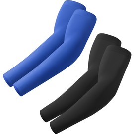 fuinloth 2 Paare Gaming Arm Sleeves, Arm Stulpen Armschoner für Damen/Herren, Volleyball Basketball Sport Ärmel Schwarz+Blau