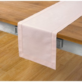 Solino Home Rosa Camino de Mesa – Algodon Lino Vainica Camino de Mesa de Tela 14 x 120 Pulgadas – Granja Bufanda Camino De Comedor De Mesa