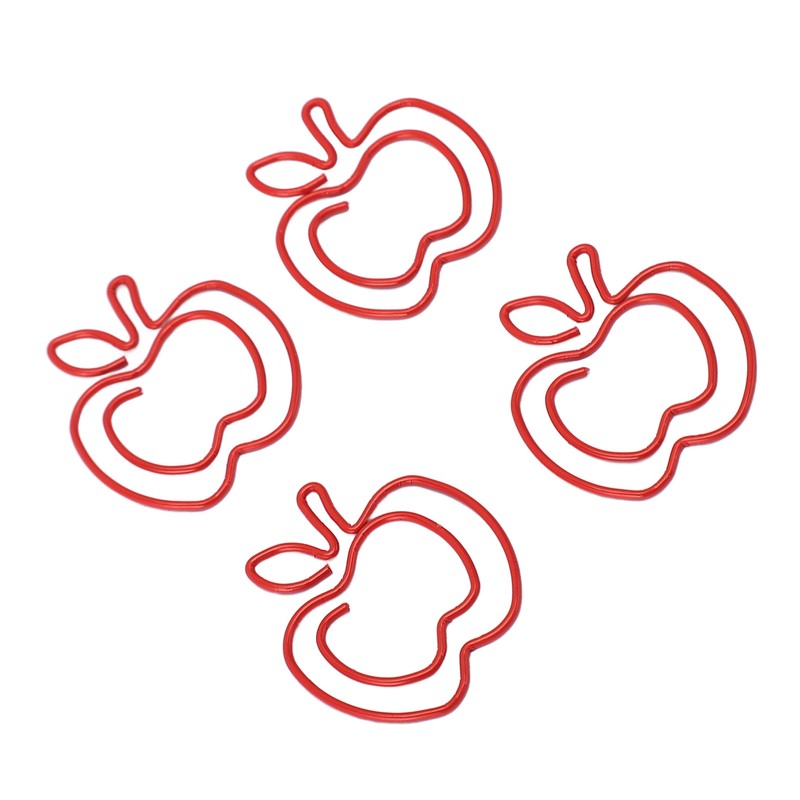 100 Pcs Paper Clip Cute Fruit Shaped Electroplated Metal Decorative