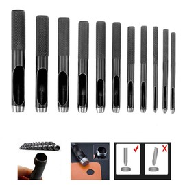 BE-TOOL 11 Piece Leather Hole Punch Set Leather Punch Punch Round Steel for Leather Work (1-10mm)
