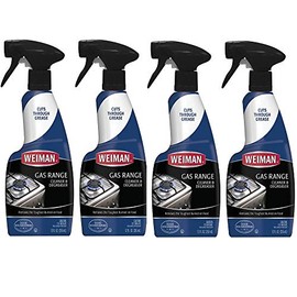 Weiman Gas Range Cleaner & Degreaser - Penetrate and Loosen Tough Grease and Burned-On Food - 12 Oz, 4 PACK