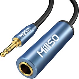 MillSO 1/4 to 3.5mm Headphone Adapter, 16 Feet TRS 6.35mm Female to 3.5mm Male 1/8 to 1/4 Stereo Audio Jack Adapter for Amplifiers, Guitar amp, Piano, Home Theater Devices, Phone, Laptop, Headphones