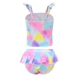 Akokvlar - Traje de baño de Dos Piezas para niñas pequeñas, Unicornio Rosa bebé, 3 Años/4 Años