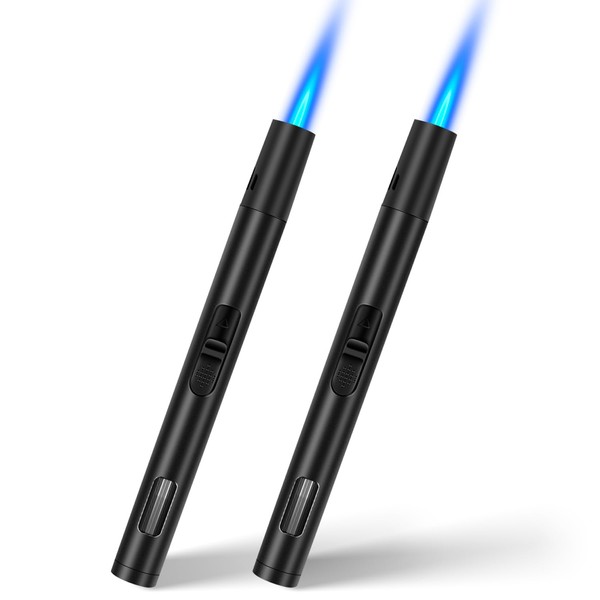 LcFun Torch Lighters 2 Pack Refillable Butane Lighter Windproof Adjustable