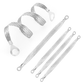 Automotive Ground Strap Kit, 3PCS 10×0.55inch and 2PCS 13.7×0.55inch Copper Engine Ground Cable, Universal Heavy Duty Braided Strap Kit for Most Cars