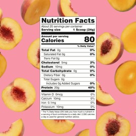 Myprotein Clear Whey Isolate Protein Powder, 1.1 Lb (20 Servings) Peach Mango, 20g Protein per Serving, Naturally Flavored Drink Mix, Daily Protein Intake for Superior Performance