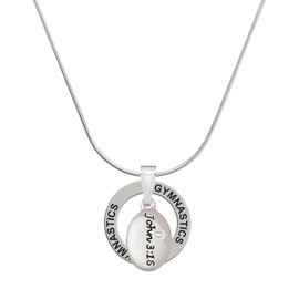 Delight Jewelry Silvertone Bible Verse John 3:16 - Gymnastics Ring Charm Necklace, 18"