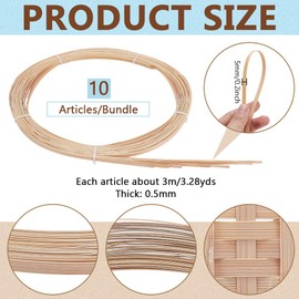 NBEADS 32.8 Yards Bamboo Strips, 5mm Wide Flat Wicker Rattan Webbing Basket Weaving Materials DIY Basket Rattan for Basket Making Webbing Furniture Weaving DIY Crafts
