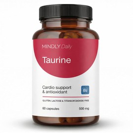 MINDLY Taurine 500mg - Optimal Precision Dose for Energy, Focus & Heart - 60 Vegan Capsules - 2 Month Supply -Clean, No Titanium Dioxide, Gluten Free