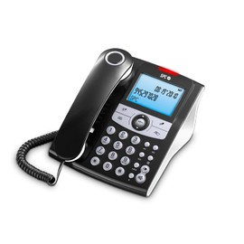 SPC Elegance ID - Landline Phone with Illuminated Display, 2 Direct Memories, Phone Book, Caller ID, Handsfree and Missed Call Indicator - Black