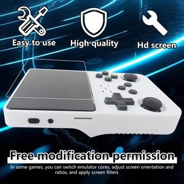 2025 Upgraded Handheld Video Game Console R36S with 15000 Games High Resolution 3.5 Inch IPS Display Superior Visuals Linux System Gaming Gear - White