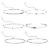 6Pcs Silver Bracelet for Women Ladies, Silver Stacking Bracelets Layered