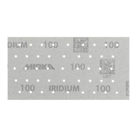 Mirka Iridium Premium Sandpaper 93 x 180 mm Velcro 45-Hole Grain 100 Pack of 50 / for Sanding Paint, Spatula, Primer, Wood, Steel, Mineral Materials, Plastic