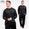 CityComfort Men's Long Fleece Pyjamas, Winter - black, size: xxl