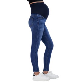 Savi Parker Women’s Maternity Jeans Over The Belly - Fall Maternity Clothes-Pregnancy Must Haves Fall and Winter Maternity Clothes (M, Medium Wash)