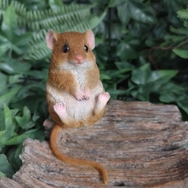 Vivid Arts - Harvest Mouse on Driftwood - Garden Decoration - Indoor & Outdoor