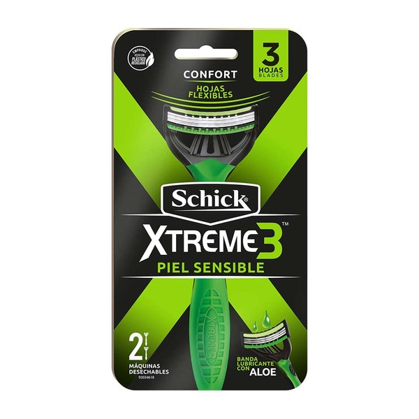 Schick Xtreme3 Piel Sensible x 2, 33 grams, 1 unidad, 1