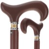 Soft Genuine Leather Grip Brown Cane - Leather Wrapped Shaft
