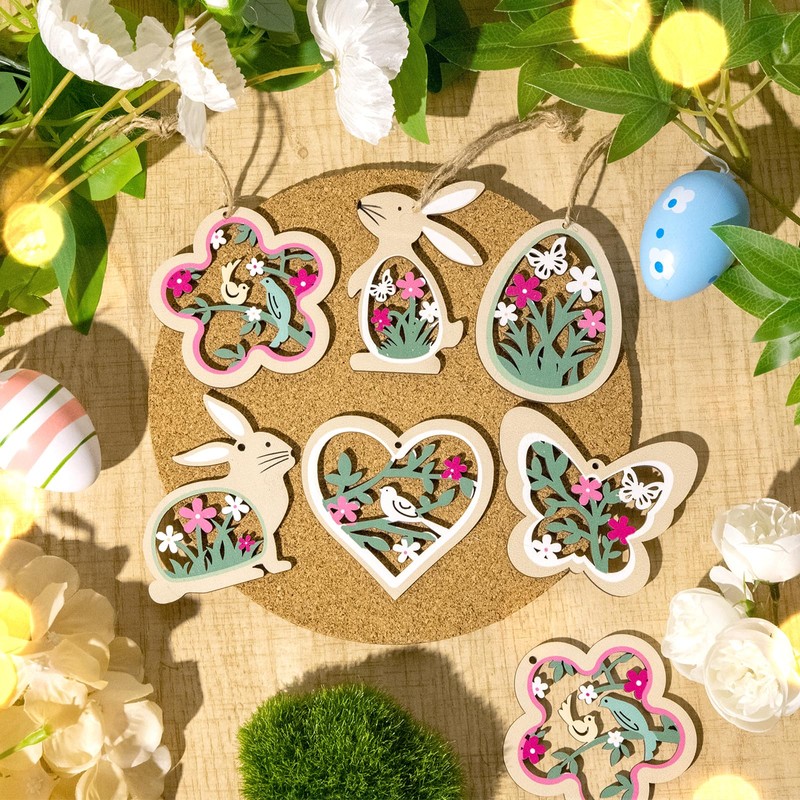 Pack of 24 Easter Decoration for Hanging, Spring Decoration Pendants,