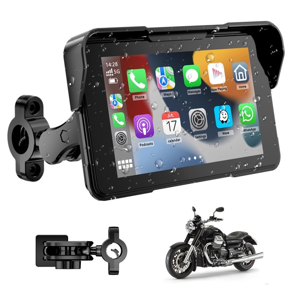 Motorcycle Carplay Screen, Wireless CarPlay and Android Car for Moto,