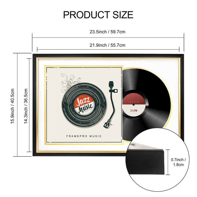 FramePro Record Frame with 2 Double Sided Mats (White over