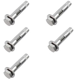 M6*70MM Expansion Bolts in 5 Packs,Expansion Screw Bolts,Heavy Duty Fixing Anchor,Stainless Steel Hex Expansion Screws