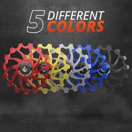 IMPALAPRO Bicycle Shift Rollers 15T/17T AL7075 CNC with Ceramic Bearings - Bicycle Rear Derailleur Pulley - Bicycle Rear Derailleur - Gear Wheels (15T Blue)