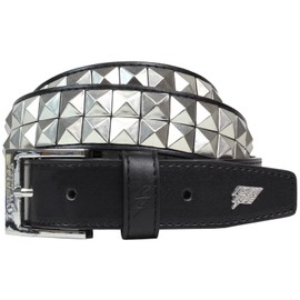 Lowlife Dub Studded Leather Belt in Black Silver