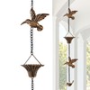 VICKEYWIN 8.5FT Hummingbird Cup Rain Chain, Decorative Metal Rain Catcher