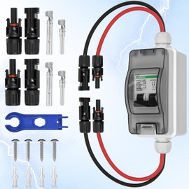 Warmfay Leitungsschutzschalter PV 32A 2P, DC Trennschalter PV Anlage 1000V Mit Solarstecker Kabel, IP65 Wasserdicht Gehäuse und UV-Schutz, DC Schutzschalter für Solaranlage
