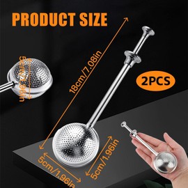Tea strainer, tea infuser, stainless steel tea strainer set for loose leaf tea, 2 pieces tea infuser with long guide rail, rust-proof tea infuser, perfect for cups and teapots, ideal for tea lovers -