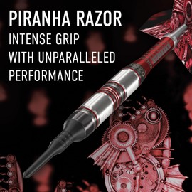 DW Piranha Razor 90% Tungsten Soft Tip Darts, Precision Balanced, Accurate and Durable - Perfect for Professional and Recreational Players (01, 16G), Silver