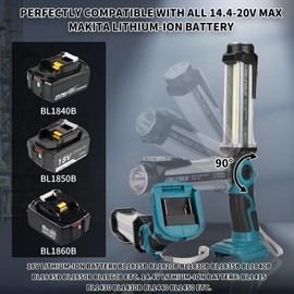 Taingwei 2000LM LED Work Light for Makita 18V LXT Lithium Battery, 25W Flashlight for Camping, Car Repairing, Emergency and Job Site Lighting