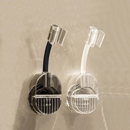 DASITON Wall Mount Strong Suction Cup Handheld Shower Holder,Shower Head Holder,No Drilling Wall and Waterproof Mount Shower Head Bracket,for rv Shower Kids Shower Bathroom Shower(Clear)