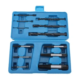 QANYEGN Reverse Screw Extractor Set, Reverse Drill Bit Extractor Set, Steel Screw Extractors and Drill Bits for Removing Stripped Screws and Broken Bolts