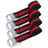 MEGAVOW Pack of 4 lashing straps, lashing strap, fastening strap with zinc alloy buckle, fastening strap, clamping lock, robust lashing strap for car, bicycle, sack truck, motorcycle, 2.5 m