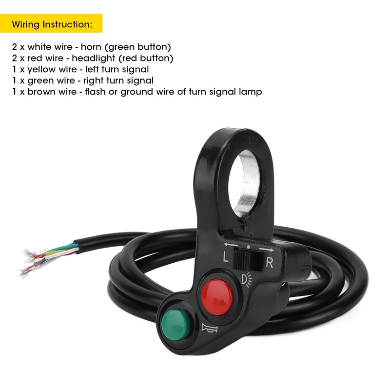 Motorcycle Handlebar Horn Turn Signal Light Switch Assembly 7/8in Multifunctional