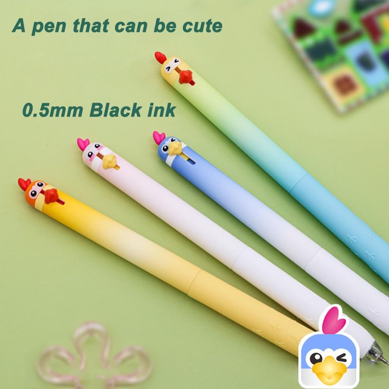 LSLSHY Cute Gel Pens 8Pcs Chicken And Bird 0.5mm Fine